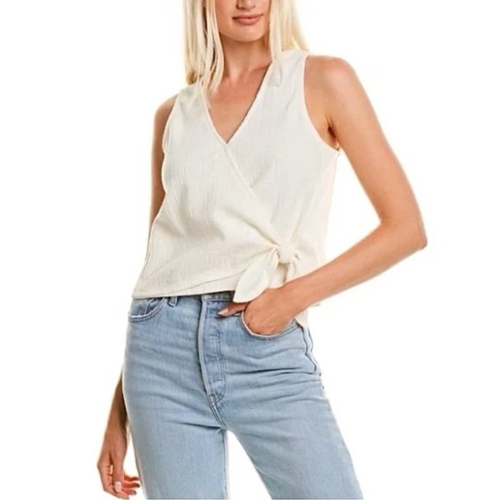 MADEWELL TEXTURE & THREAD - Wrap-Tie Tank Top, Size XS, Ivory